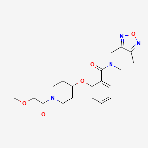 molecular formula C20H26N4O5 B5134026 2-{[1-(methoxyacetyl)-4-piperidinyl]oxy}-N-methyl-N-[(4-methyl-1,2,5-oxadiazol-3-yl)methyl]benzamide 