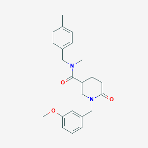 molecular formula C23H28N2O3 B5134036 1-(3-methoxybenzyl)-N-methyl-N-(4-methylbenzyl)-6-oxo-3-piperidinecarboxamide 