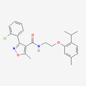 molecular formula C23H25ClN2O3 B5134040 3-(2-chlorophenyl)-N-[2-(2-isopropyl-5-methylphenoxy)ethyl]-5-methyl-4-isoxazolecarboxamide 