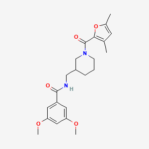 molecular formula C22H28N2O5 B5134065 N-{[1-(3,5-dimethyl-2-furoyl)-3-piperidinyl]methyl}-3,5-dimethoxybenzamide 