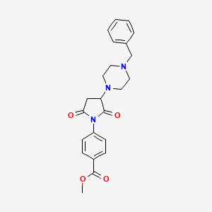 molecular formula C23H25N3O4 B5134075 methyl 4-[3-(4-benzyl-1-piperazinyl)-2,5-dioxo-1-pyrrolidinyl]benzoate 