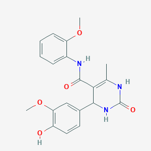molecular formula C20H21N3O5 B5134078 4-(4-hydroxy-3-methoxyphenyl)-N-(2-methoxyphenyl)-6-methyl-2-oxo-1,2,3,4-tetrahydro-5-pyrimidinecarboxamide 
