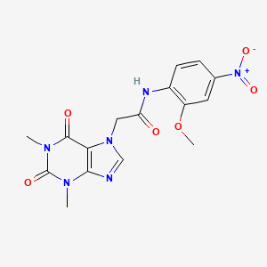 molecular formula C16H16N6O6 B5134092 2-(1,3-dimethyl-2,6-dioxo-1,2,3,6-tetrahydro-7H-purin-7-yl)-N-(2-methoxy-4-nitrophenyl)acetamide 