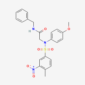 molecular formula C23H23N3O6S B5134103 N~1~-benzyl-N~2~-(4-methoxyphenyl)-N~2~-[(4-methyl-3-nitrophenyl)sulfonyl]glycinamide CAS No. 5712-41-4