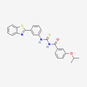 molecular formula C24H21N3O2S2 B5134111 N-({[3-(1,3-benzothiazol-2-yl)phenyl]amino}carbonothioyl)-3-isopropoxybenzamide 