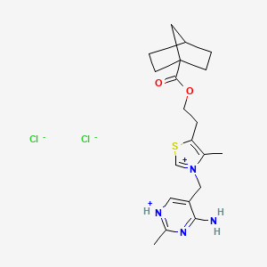 molecular formula C20H28Cl2N4O2S B5134131 4-amino-5-[(5-{2-[(bicyclo[2.2.1]hept-1-ylcarbonyl)oxy]ethyl}-4-methyl-1,3-thiazol-3-ium-3-yl)methyl]-2-methylpyrimidin-1-ium dichloride 