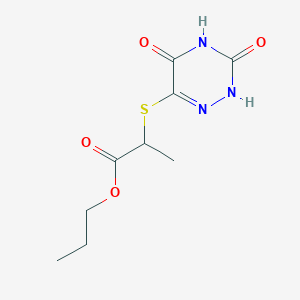 molecular formula C9H13N3O4S B5134134 propyl 2-[(3,5-dioxo-2,3,4,5-tetrahydro-1,2,4-triazin-6-yl)thio]propanoate 