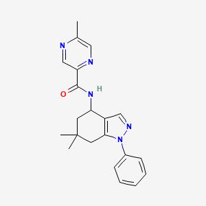 N-(6,6-dimethyl-1-phenyl-4,5,6,7-tetrahydro-1H-indazol-4-yl)-5-methyl-2-pyrazinecarboxamide