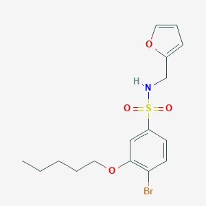 molecular formula C16H20BrNO4S B513414 [(4-Bromo-3-pentyloxyphenyl)sulfonyl](2-furylmethyl)amine CAS No. 940987-04-2