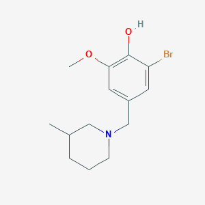 molecular formula C14H20BrNO2 B5134144 2-bromo-6-methoxy-4-[(3-methyl-1-piperidinyl)methyl]phenol 