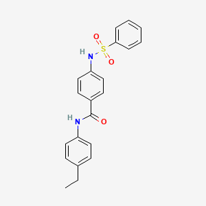 molecular formula C21H20N2O3S B5134158 N-(4-ethylphenyl)-4-[(phenylsulfonyl)amino]benzamide 