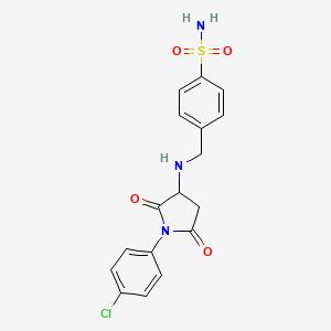 molecular formula C17H16ClN3O4S B5134166 4-({[1-(4-chlorophenyl)-2,5-dioxo-3-pyrrolidinyl]amino}methyl)benzenesulfonamide 