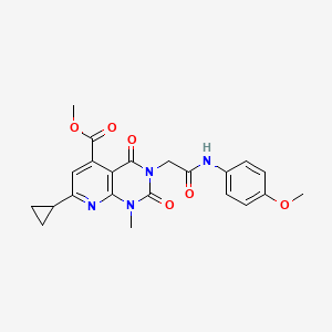 molecular formula C22H22N4O6 B5134185 methyl 7-cyclopropyl-3-{2-[(4-methoxyphenyl)amino]-2-oxoethyl}-1-methyl-2,4-dioxo-1,2,3,4-tetrahydropyrido[2,3-d]pyrimidine-5-carboxylate 