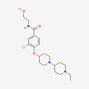 molecular formula C22H34ClN3O3 B5134190 3-chloro-4-[(1'-ethyl-1,4'-bipiperidin-4-yl)oxy]-N-(2-methoxyethyl)benzamide 