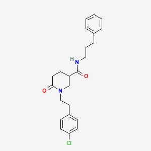 molecular formula C23H27ClN2O2 B5134215 1-[2-(4-chlorophenyl)ethyl]-6-oxo-N-(3-phenylpropyl)-3-piperidinecarboxamide 