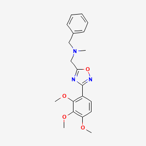 molecular formula C20H23N3O4 B5134223 N-methyl-1-phenyl-N-{[3-(2,3,4-trimethoxyphenyl)-1,2,4-oxadiazol-5-yl]methyl}methanamine 