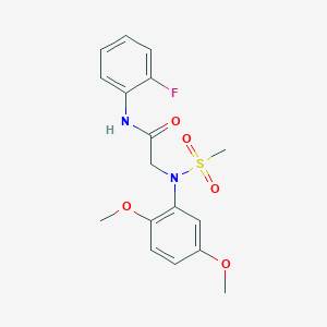 molecular formula C17H19FN2O5S B5134227 N~2~-(2,5-dimethoxyphenyl)-N~1~-(2-fluorophenyl)-N~2~-(methylsulfonyl)glycinamide 