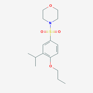 molecular formula C16H25NO4S B513423 4-{[3-(Methylethyl)-4-propoxyphenyl]sulfonyl}morpholine CAS No. 940987-22-4