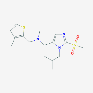 molecular formula C16H25N3O2S2 B5134234 1-[1-isobutyl-2-(methylsulfonyl)-1H-imidazol-5-yl]-N-methyl-N-[(3-methyl-2-thienyl)methyl]methanamine 