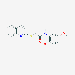 molecular formula C20H20N2O3S B5134235 N-(2,5-dimethoxyphenyl)-2-(2-quinolinylthio)propanamide 