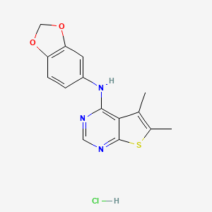 N-1,3-benzodioxol-5-yl-5,6-dimethylthieno[2,3-d]pyrimidin-4-amine hydrochloride