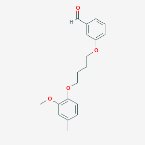 molecular formula C19H22O4 B5134253 3-[4-(2-methoxy-4-methylphenoxy)butoxy]benzaldehyde 