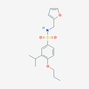 molecular formula C17H23NO4S B513426 N-(2-furylmethyl)-3-isopropyl-4-propoxybenzenesulfonamide CAS No. 941261-79-6