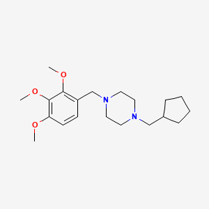 molecular formula C20H32N2O3 B5134261 1-(cyclopentylmethyl)-4-(2,3,4-trimethoxybenzyl)piperazine trifluoroacetate 