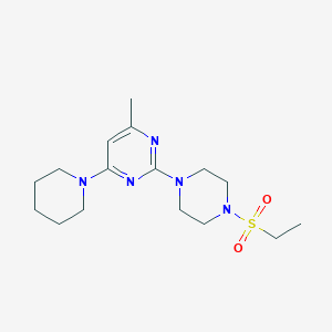 molecular formula C16H27N5O2S B5134265 2-[4-(ethylsulfonyl)-1-piperazinyl]-4-methyl-6-(1-piperidinyl)pyrimidine 