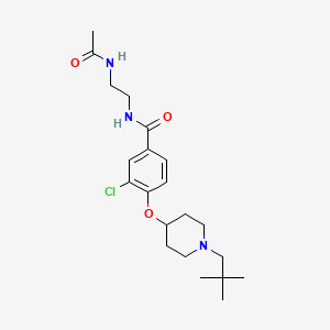 molecular formula C21H32ClN3O3 B5134267 N-[2-(acetylamino)ethyl]-3-chloro-4-{[1-(2,2-dimethylpropyl)-4-piperidinyl]oxy}benzamide 