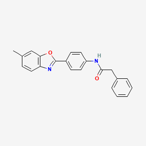 molecular formula C22H18N2O2 B5134271 N-[4-(6-methyl-1,3-benzoxazol-2-yl)phenyl]-2-phenylacetamide 