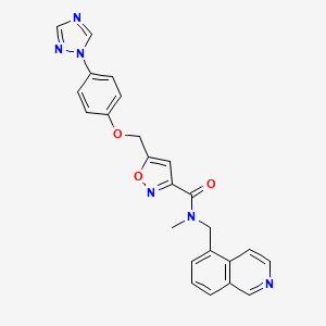 molecular formula C24H20N6O3 B5134281 N-(5-isoquinolinylmethyl)-N-methyl-5-{[4-(1H-1,2,4-triazol-1-yl)phenoxy]methyl}-3-isoxazolecarboxamide 