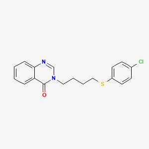 molecular formula C18H17ClN2OS B5134307 3-{4-[(4-chlorophenyl)thio]butyl}-4(3H)-quinazolinone 