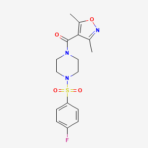 molecular formula C16H18FN3O4S B5134309 1-[(3,5-dimethyl-4-isoxazolyl)carbonyl]-4-[(4-fluorophenyl)sulfonyl]piperazine 