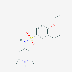 molecular formula C21H36N2O3S B513431 3-isopropyl-4-propoxy-N-(2,2,6,6-tetramethyl-4-piperidinyl)benzenesulfonamide CAS No. 940987-47-3