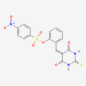 molecular formula C17H11N3O7S2 B5134327 2-[(4,6-dioxo-2-thioxotetrahydro-5(2H)-pyrimidinylidene)methyl]phenyl 4-nitrobenzenesulfonate 