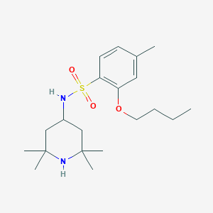 molecular formula C20H34N2O3S B513433 2-butoxy-4-methyl-N-(2,2,6,6-tetramethyl-4-piperidinyl)benzenesulfonamide CAS No. 941262-08-4