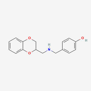 molecular formula C16H17NO3 B5134362 4-{[(2,3-dihydro-1,4-benzodioxin-2-ylmethyl)amino]methyl}phenol 