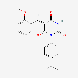 molecular formula C21H20N2O4 B5134367 1-(4-isopropylphenyl)-5-(2-methoxybenzylidene)-2,4,6(1H,3H,5H)-pyrimidinetrione 