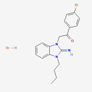 1-(4-bromophenyl)-2-(3-butyl-2-imino-2,3-dihydro-1H-benzimidazol-1-yl)ethanone hydrobromide
