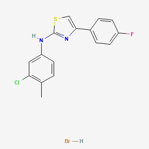 molecular formula C16H13BrClFN2S B5134375 N-(3-chloro-4-methylphenyl)-4-(4-fluorophenyl)-1,3-thiazol-2-amine hydrobromide 