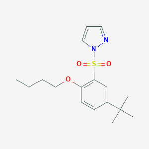 molecular formula C17H24N2O3S B513439 butyl 4-tert-butyl-2-(1H-pyrazol-1-ylsulfonyl)phenyl ether CAS No. 942702-18-3