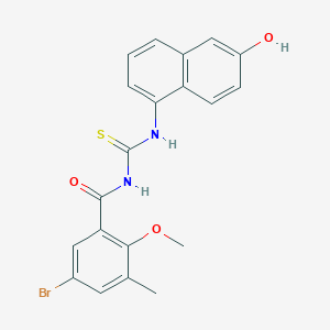 5-bromo-N-{[(6-hydroxy-1-naphthyl)amino]carbonothioyl}-2-methoxy-3-methylbenzamide