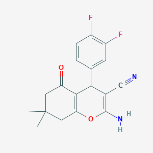 2-amino-4-(3,4-difluorophenyl)-7,7-dimethyl-5-oxo-5,6,7,8-tetrahydro-4H-chromene-3-carbonitrile