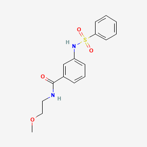 molecular formula C16H18N2O4S B5134401 N-(2-methoxyethyl)-3-[(phenylsulfonyl)amino]benzamide 