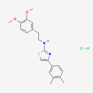 molecular formula C21H25ClN2O2S B5134409 N-[2-(3,4-dimethoxyphenyl)ethyl]-4-(3,4-dimethylphenyl)-1,3-thiazol-2-amine hydrochloride 