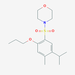 molecular formula C17H27NO4S B513441 4-Isopropyl-5-methyl-2-(4-morpholinylsulfonyl)phenyl propyl ether CAS No. 941262-38-0