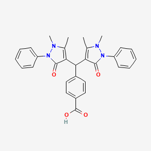 molecular formula C30H28N4O4 B5134418 4-[bis(1,5-dimethyl-3-oxo-2-phenyl-2,3-dihydro-1H-pyrazol-4-yl)methyl]benzoic acid 