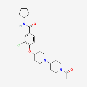 4-[(1'-acetyl-1,4'-bipiperidin-4-yl)oxy]-3-chloro-N-cyclopentylbenzamide