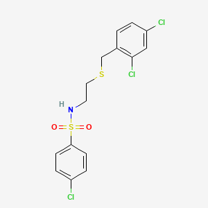 molecular formula C15H14Cl3NO2S2 B5134428 4-chloro-N-{2-[(2,4-dichlorobenzyl)thio]ethyl}benzenesulfonamide 